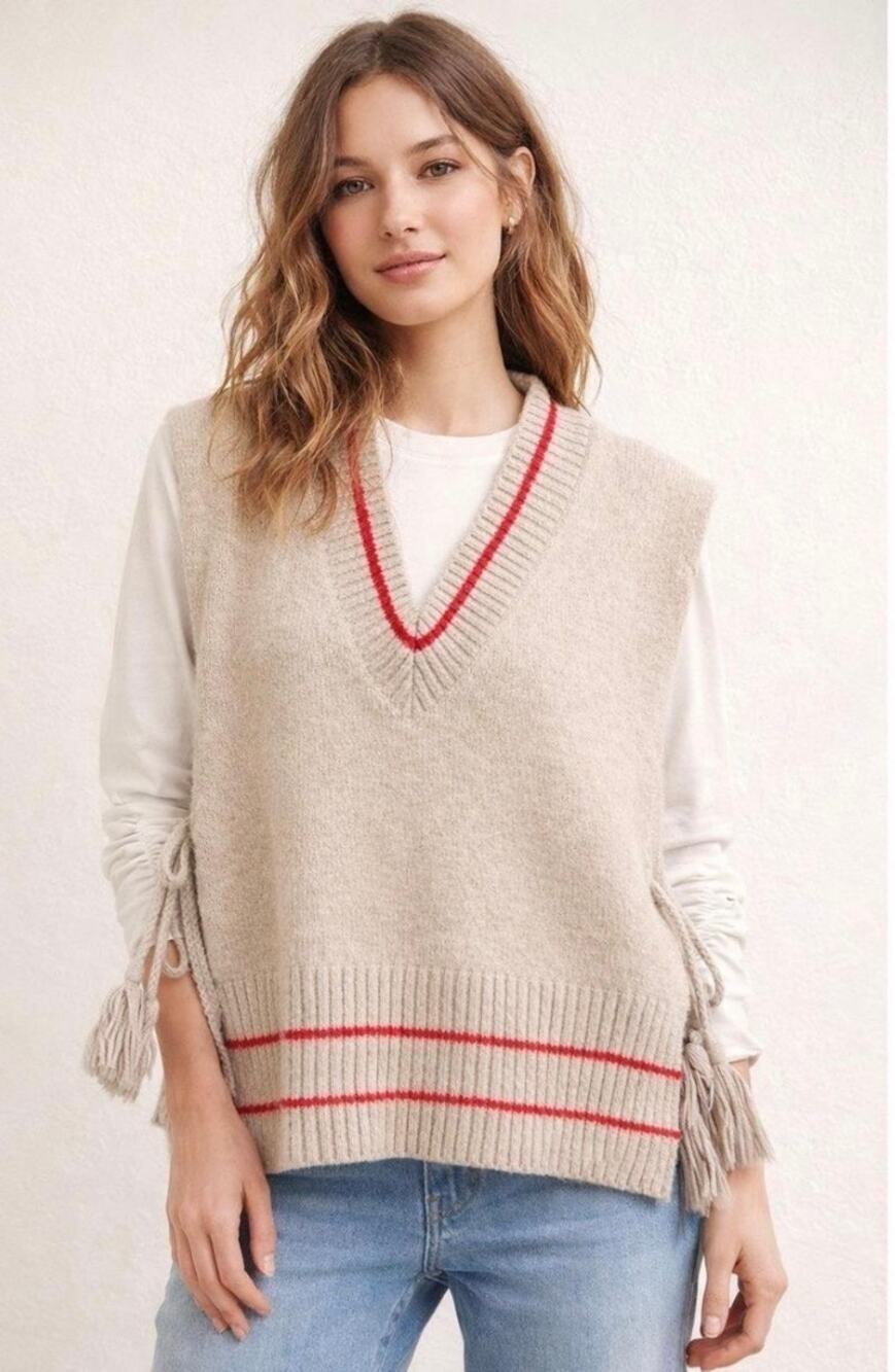 Free People All Star Stripe Poncho Sweater Vest One Size